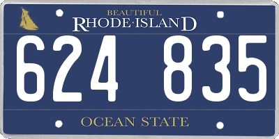 RI license plate 624835