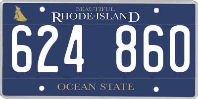 RI license plate 624860