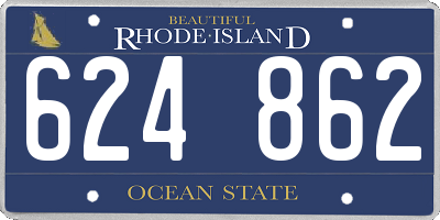 RI license plate 624862