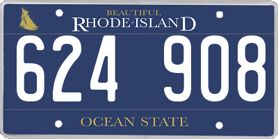 RI license plate 624908