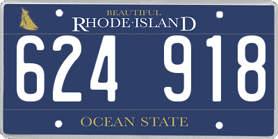 RI license plate 624918