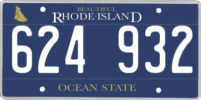 RI license plate 624932