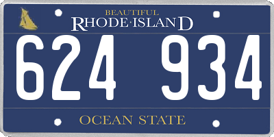 RI license plate 624934