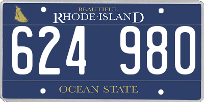 RI license plate 624980