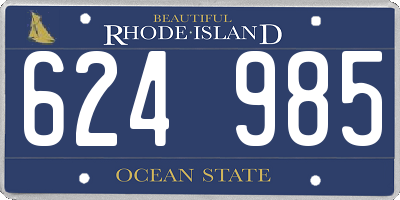 RI license plate 624985