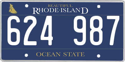 RI license plate 624987