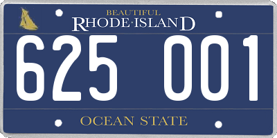 RI license plate 625001