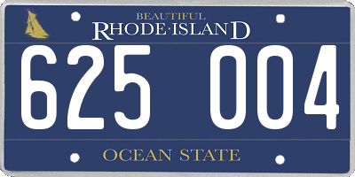 RI license plate 625004