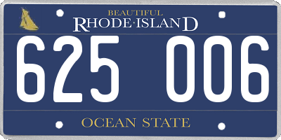 RI license plate 625006