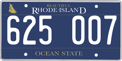 RI license plate 625007