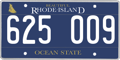 RI license plate 625009
