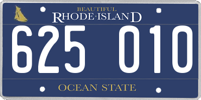RI license plate 625010