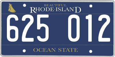 RI license plate 625012