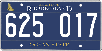 RI license plate 625017