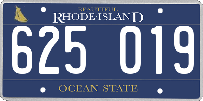 RI license plate 625019