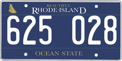 RI license plate 625028