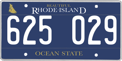 RI license plate 625029