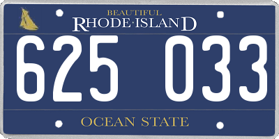 RI license plate 625033