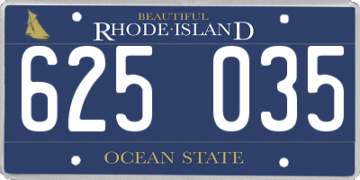 RI license plate 625035