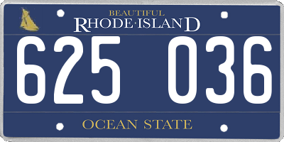 RI license plate 625036