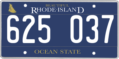 RI license plate 625037