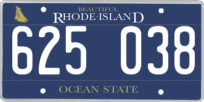 RI license plate 625038