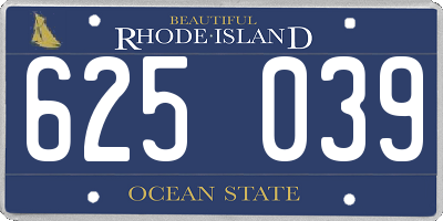 RI license plate 625039