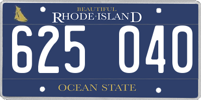 RI license plate 625040