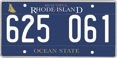 RI license plate 625061