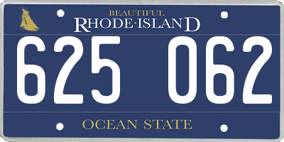 RI license plate 625062