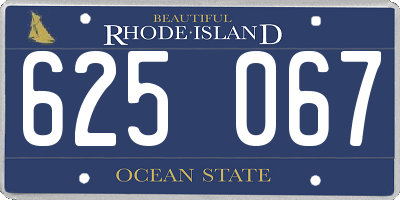 RI license plate 625067