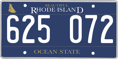 RI license plate 625072