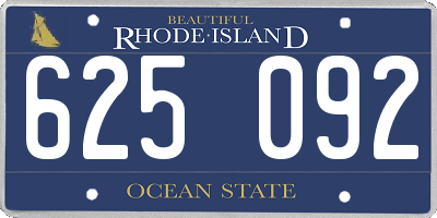 RI license plate 625092