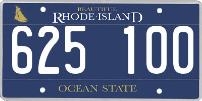 RI license plate 625100
