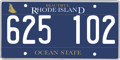 RI license plate 625102