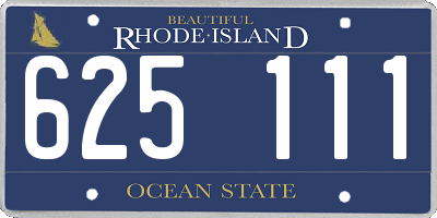 RI license plate 625111