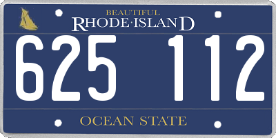 RI license plate 625112