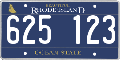 RI license plate 625123