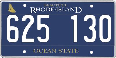 RI license plate 625130