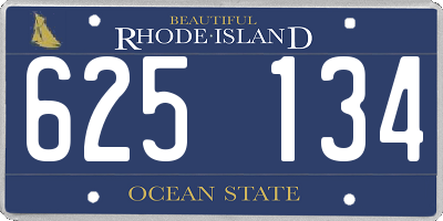RI license plate 625134