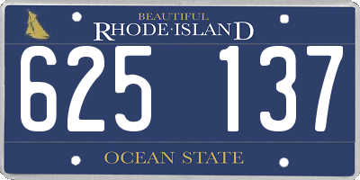 RI license plate 625137