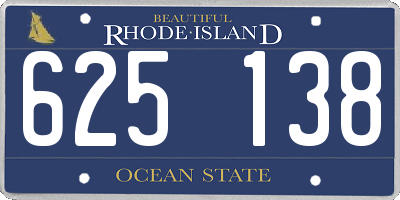 RI license plate 625138