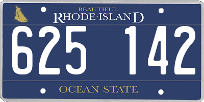 RI license plate 625142