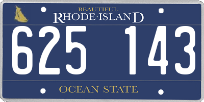 RI license plate 625143