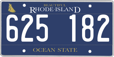 RI license plate 625182