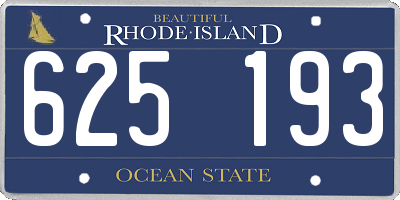 RI license plate 625193