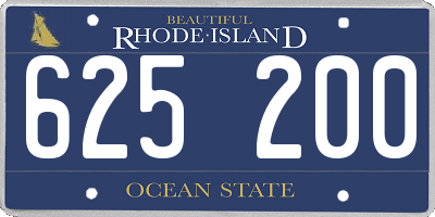 RI license plate 625200
