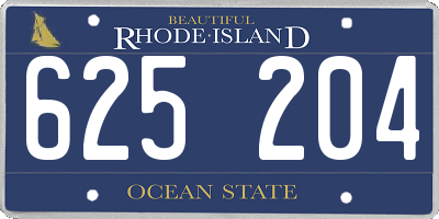 RI license plate 625204