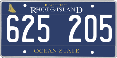 RI license plate 625205