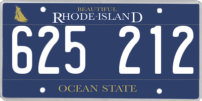 RI license plate 625212